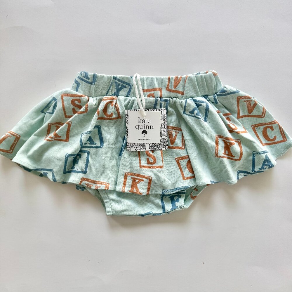 Kate Quinn Skirted Bloomer | Alphabet Print | Organic Cotton | 2T | NWT